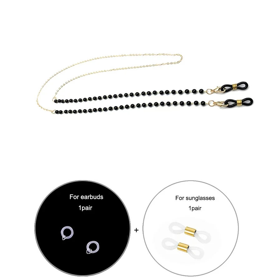 Mask Chain Holder - سلسلة خرز كريستالية لحامل قناع الوجه،