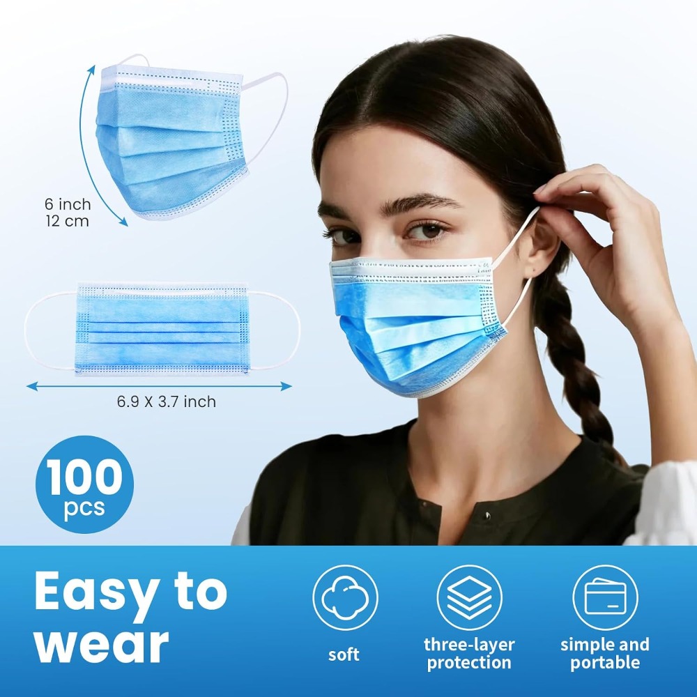 كمامة وجه زرقاء للاستخدام مرة  - مراجعة Disposable Mask Blue وسعره